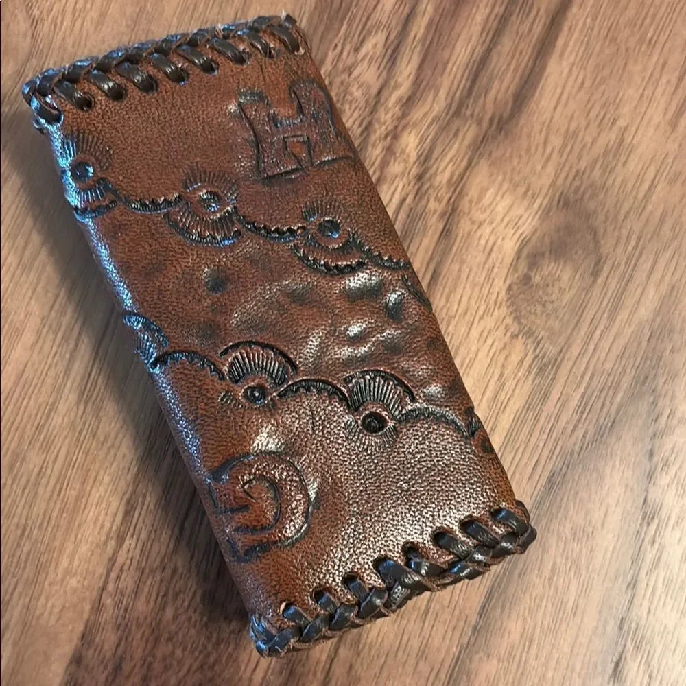 Vintage Hand Tooled Key Chain Holder Whip Stitched
